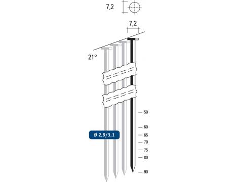 FN21 3.1x80 NAGEL STAAL 3.0M