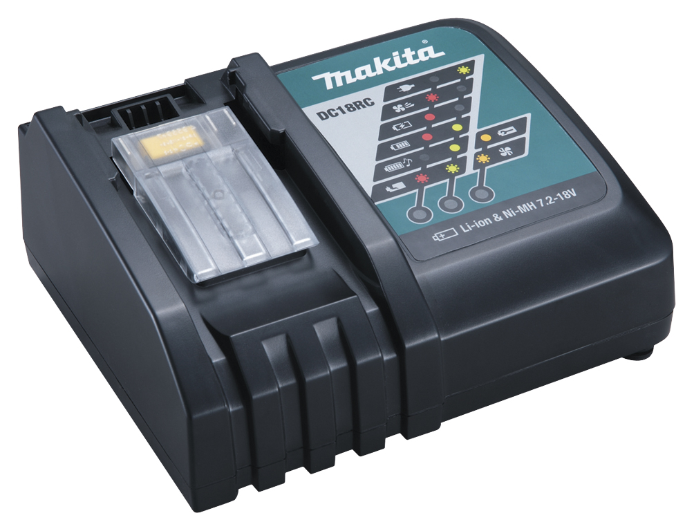 MAKITA CHARGEUR RAPIDE DC18RC POUR LES BATTERIES COULISSANTES LI-ION ET NI-MH DE 9,6 A 18V