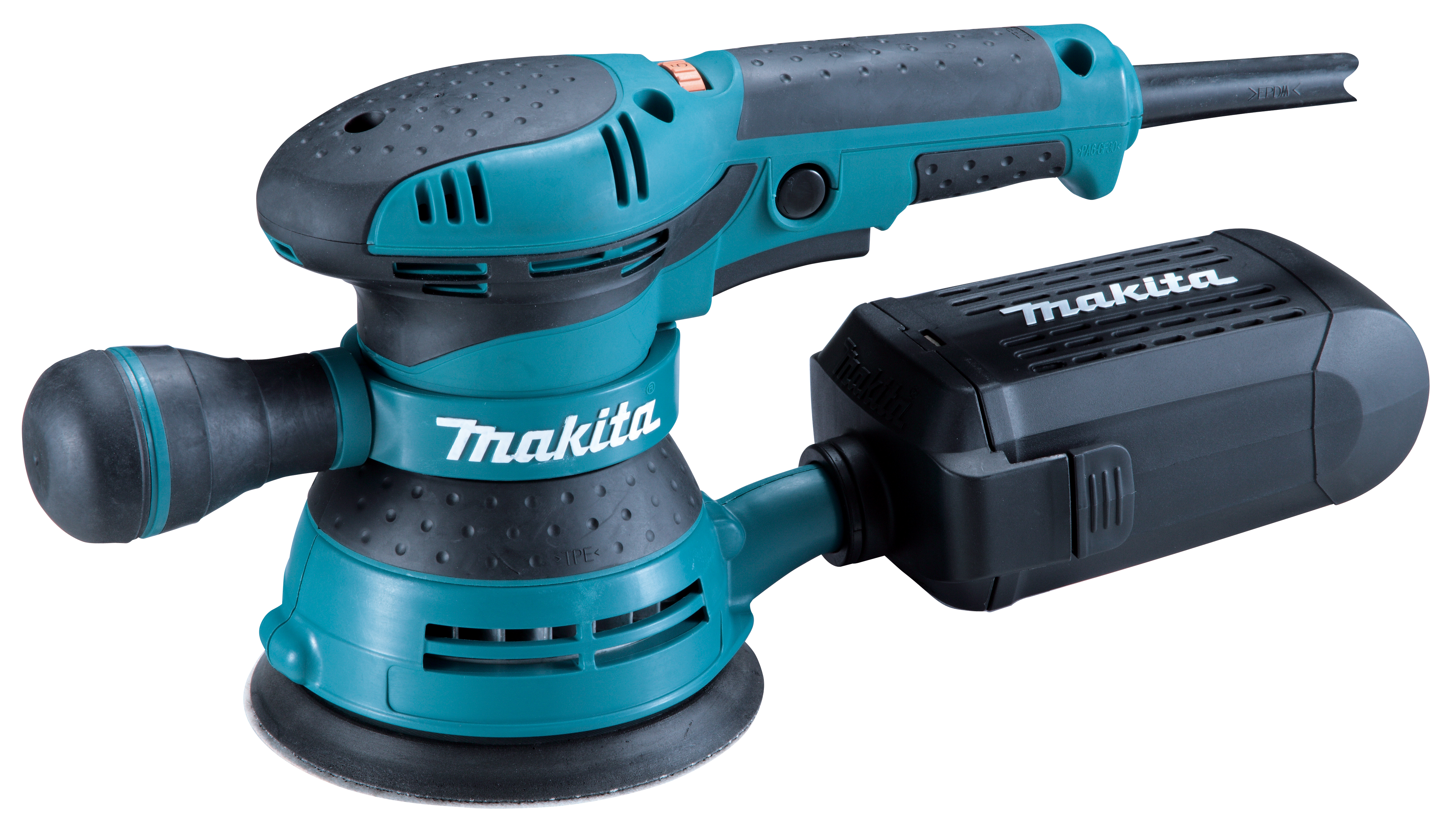 MAKITA EXCENTRISCHE SCHUURMACHINE 300W 125MM MET VARIABELE SNELHEID + HANDGREEP IN KOFFER BO5041K