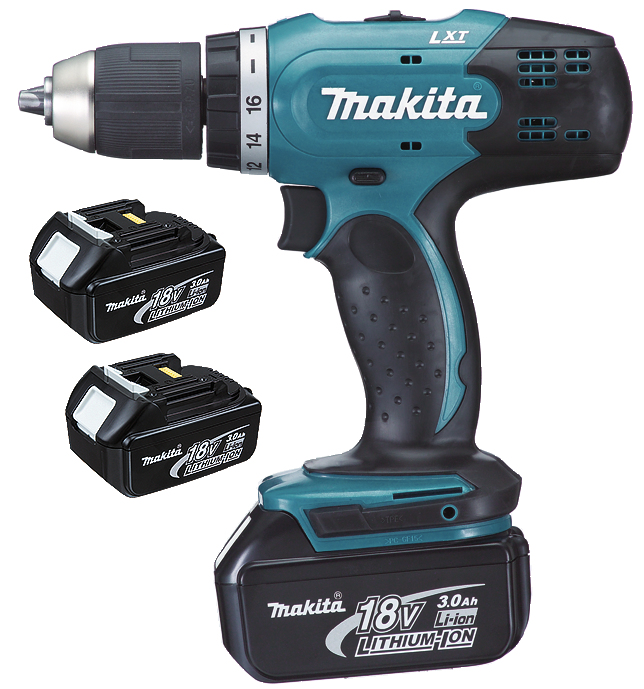 MAKITA ACCU BOOR- EN SCHROEFMACHINE 13MM LXT 18V + 3X BL1830 + 1X DC18RC + MAKPAC