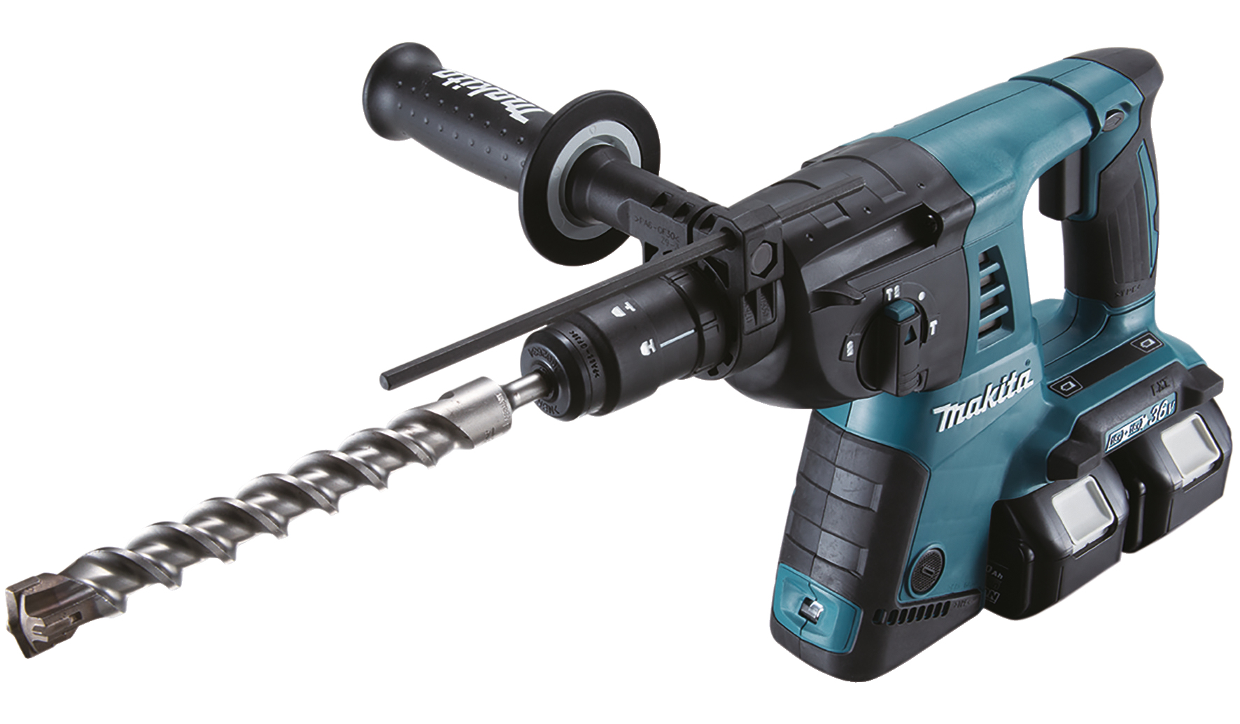 MAKITA MARTEAU PERFORATEUR SDS+ SUR ACCU LXT 2X18V 16MM + 1 UN MANDRIN AUTO + 2X BL1850 + 1X DC18RD + MAKPAC