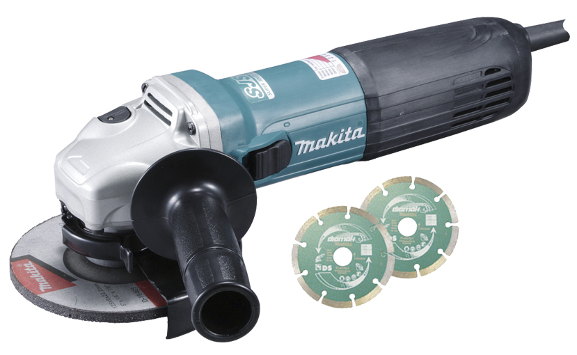 MAKITA HAAKSE SLIJPER 125MM 1400W + ACCSSOIRES + MAKPAC