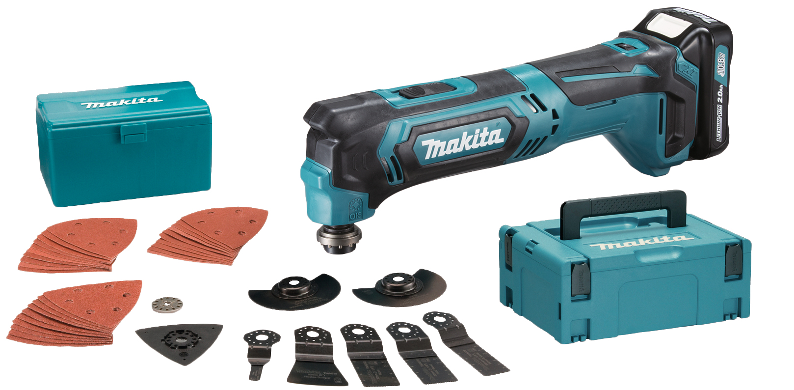 MAKITA ACCU MULTITOOL CXT 10,8V  + 2X BL1020B + 1X DC10SA + MAKPAC + ACC