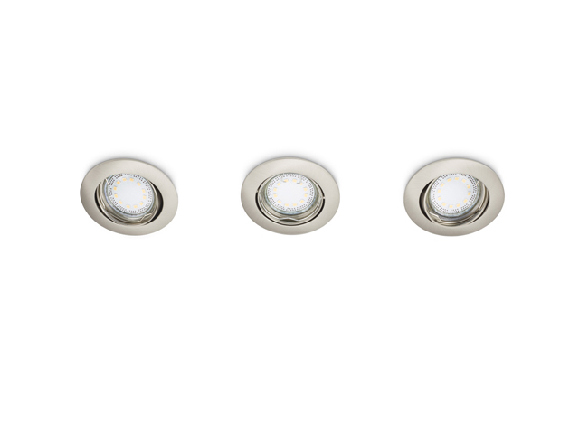 SPOT LED ENCASTRER ROND GU10 3X3W40W NICKEL