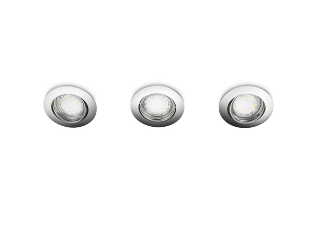 SPOT LED ROND A ENCASTRER GU10 3X3W CHROME
