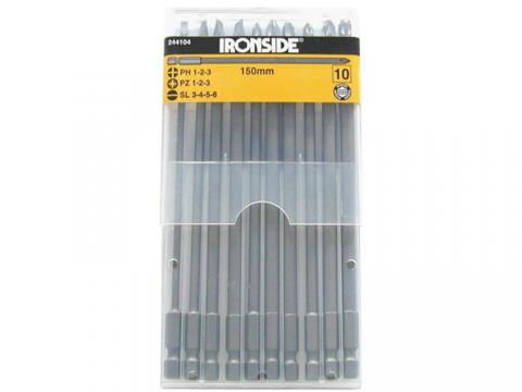 SET 10 BITS PHILLIPS-POZIDRIV-SLEUF 1/4''