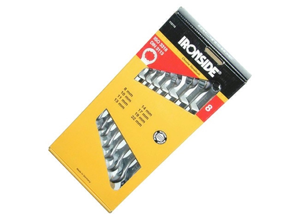 IRONSIDE JEU DE 8 CLES MIXTES DE 8 A 22MM