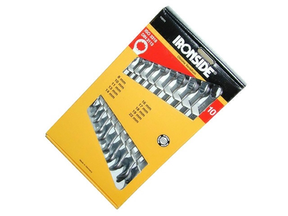 IRONSIDE SET VAN 10 RINGSTEEKSLEUTELS VAN 8 TOT 22MM