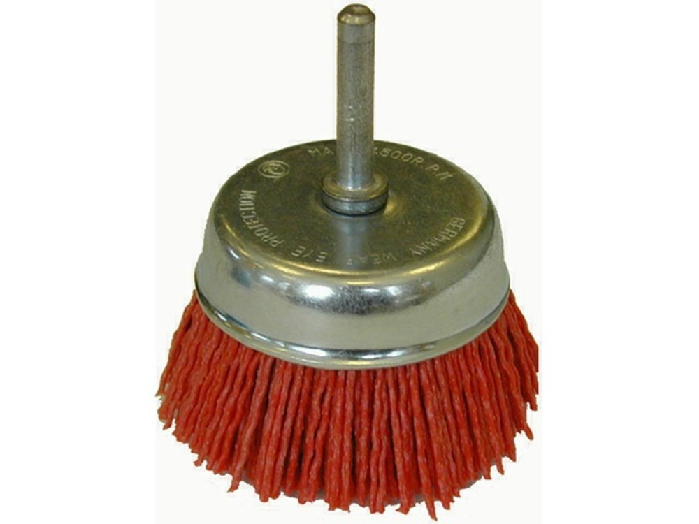 BROSSE DE COUPE ABRASIVE NYLON Ø75MM GROS GRAIN-ROUGE