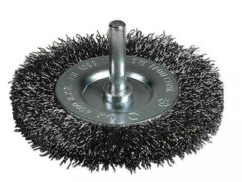 RONDE BORSTEL GEGOLFDE STAALDRAAD Ø100MM STIFT 6MM