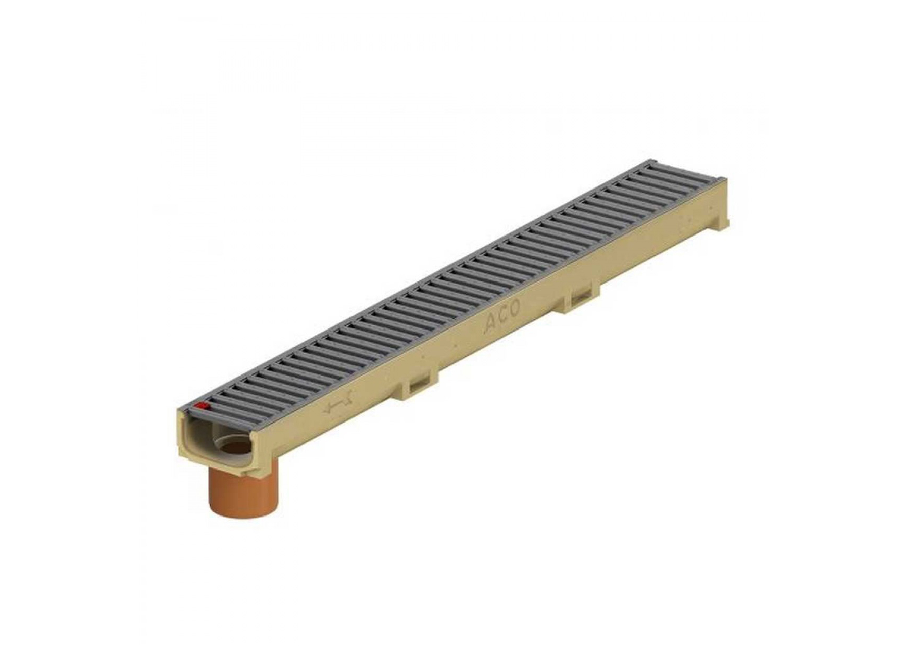 ACO EUROLINE 60 GRILLE ANTHRACITE 1,0M + SORTIE Ø110MM