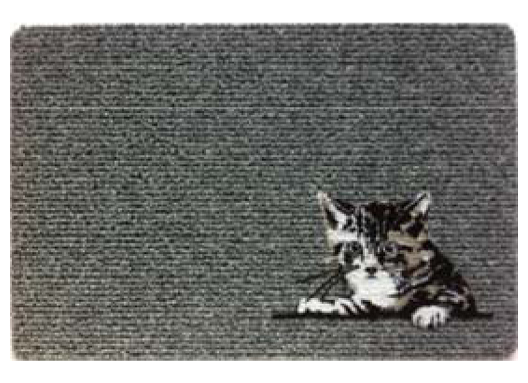 PAILLASSON DE FANTAISIE CHAT 60X40CM GRIS