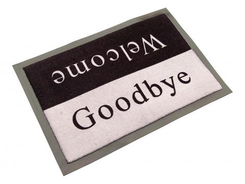 TAPIS ANTI SALISSANT DESSIN WELCOME/GOODBYE 40X60CM