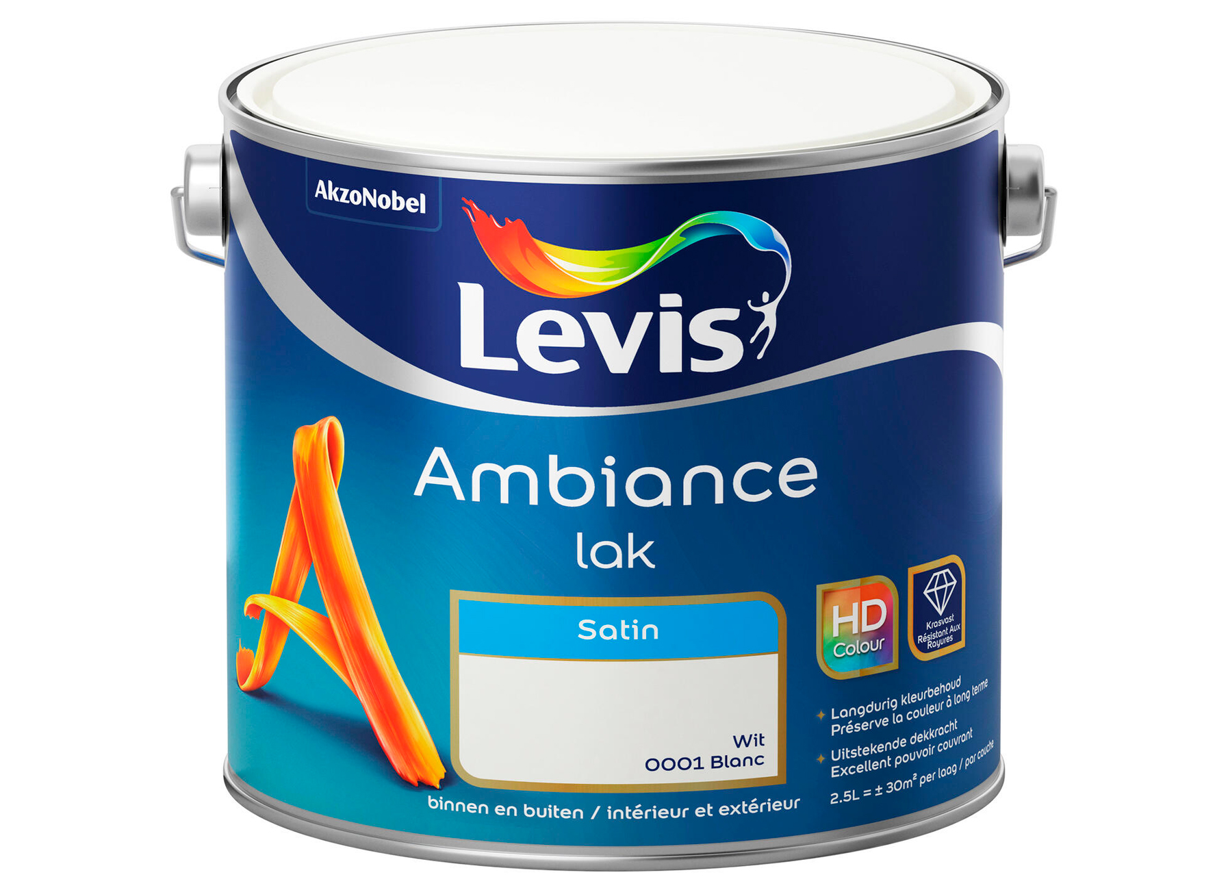 AMBIANCE LAK SATIN - WIT 0001 2,5L