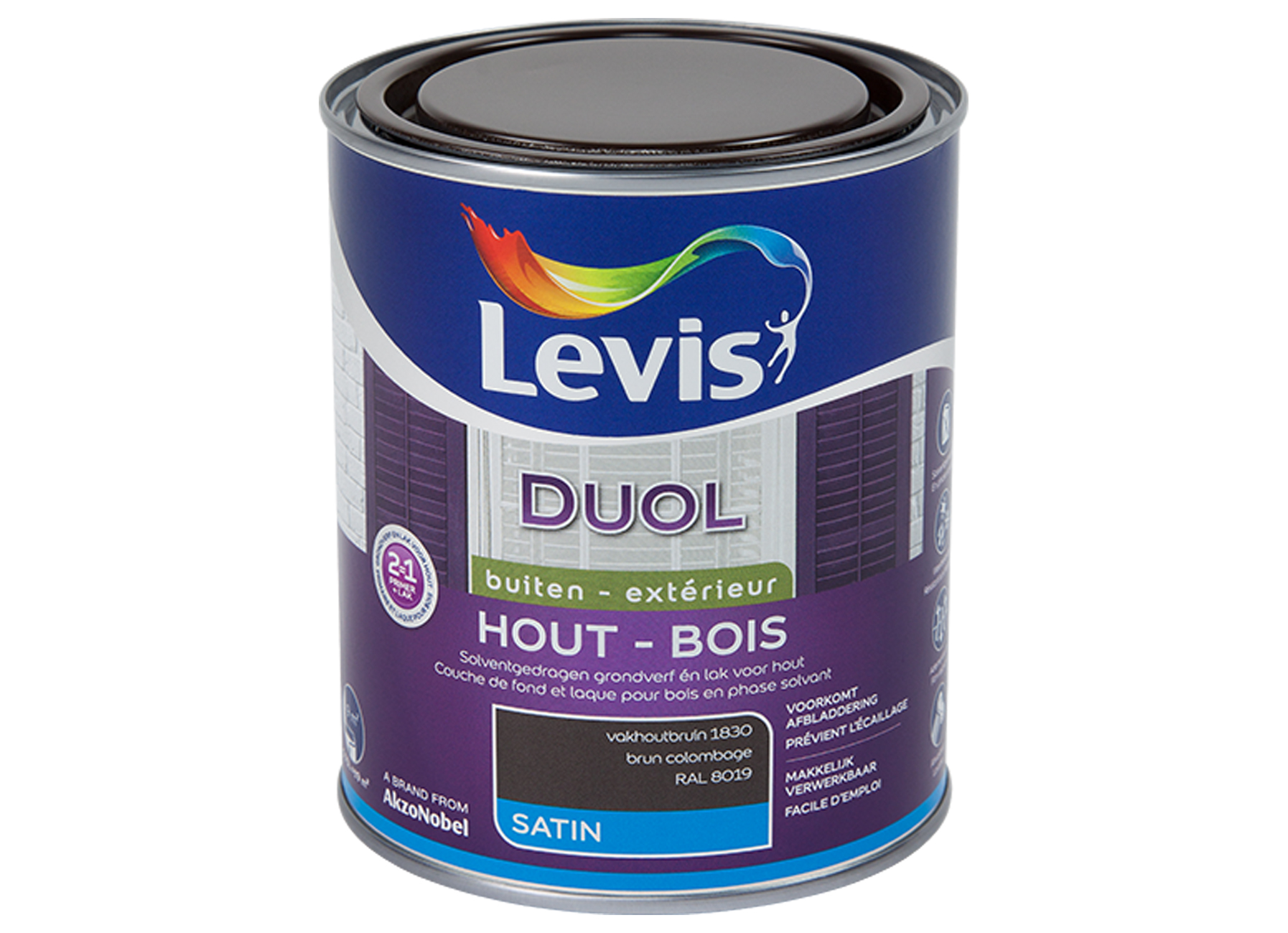 DUOL SATIN - VAKHOUTBRUIN - RAL8019 1830 0,75L