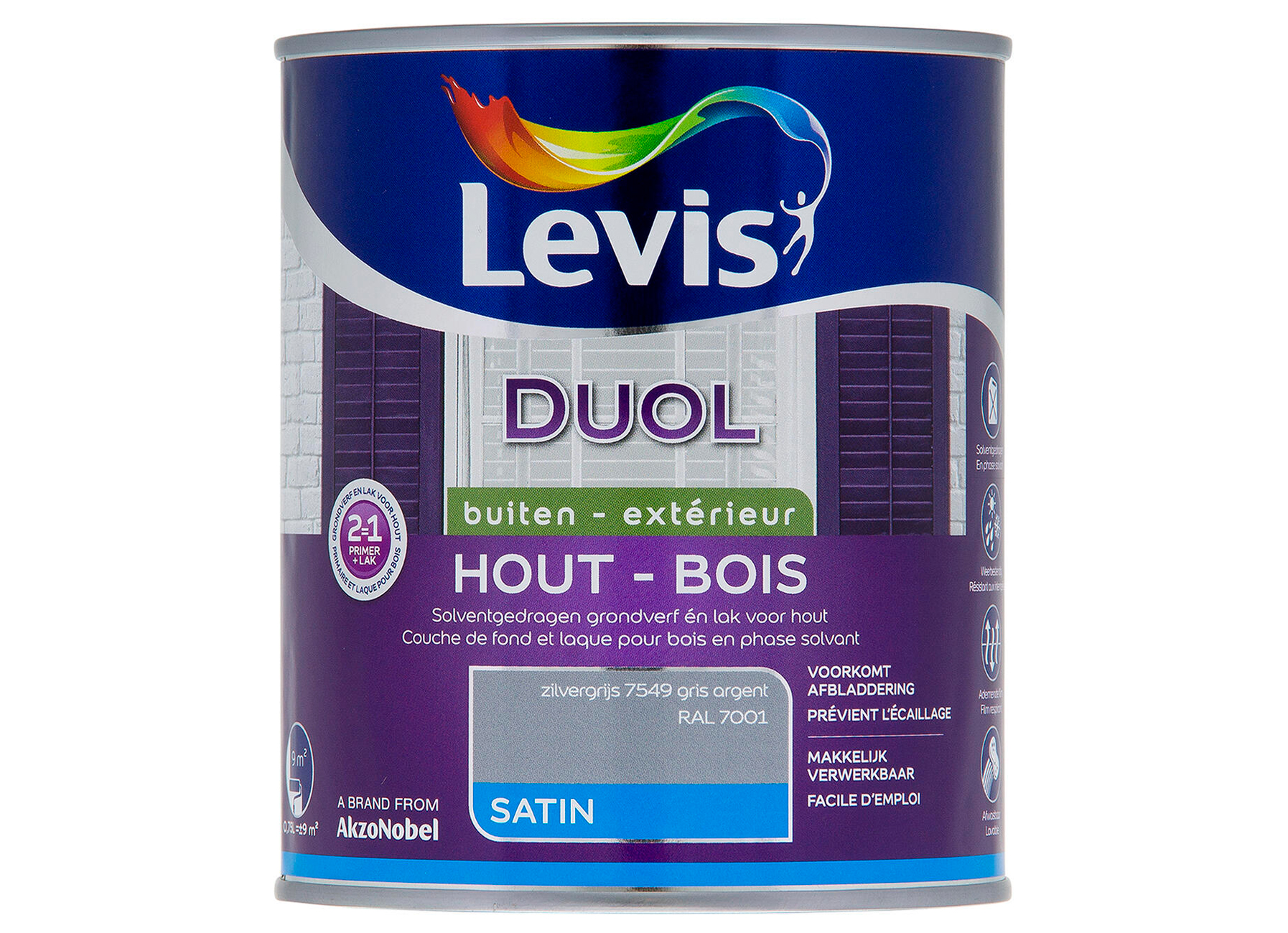 DUOL SATIN - ZILVERGRIJS - RAL7001 7549 0,75L