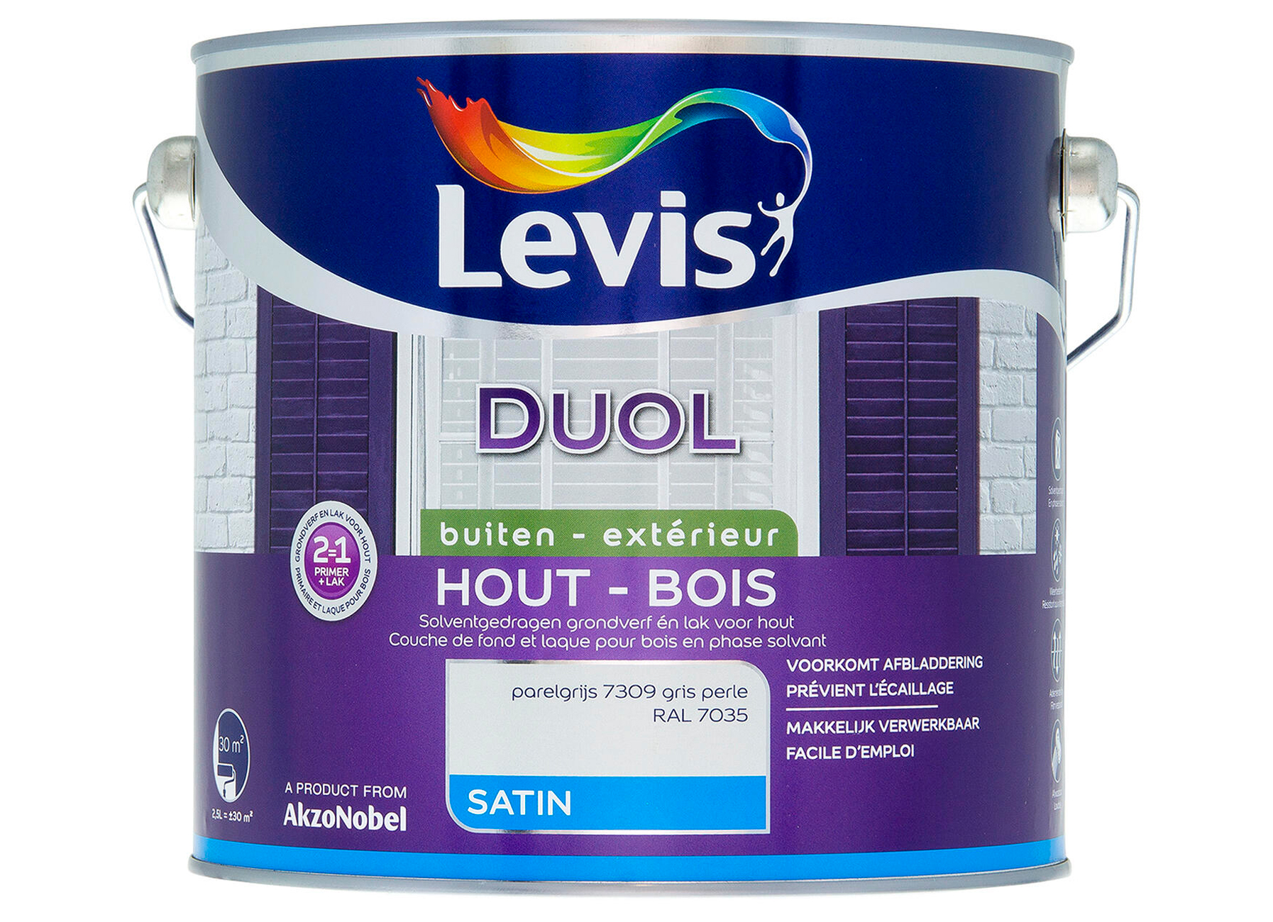 DUOL SATIN - PARELGRIJS - RAL7035 7309 2,5L