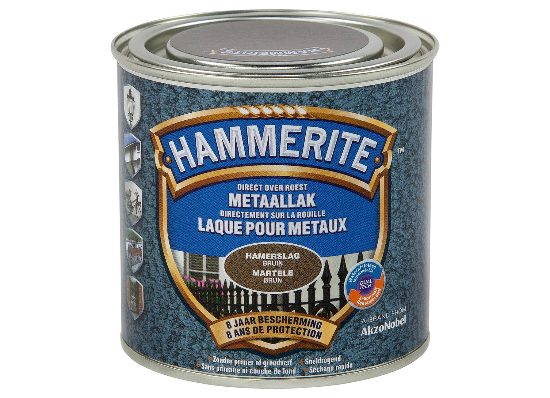 HAMMERITE HAMERSLAGLAK BRUIN 250ML