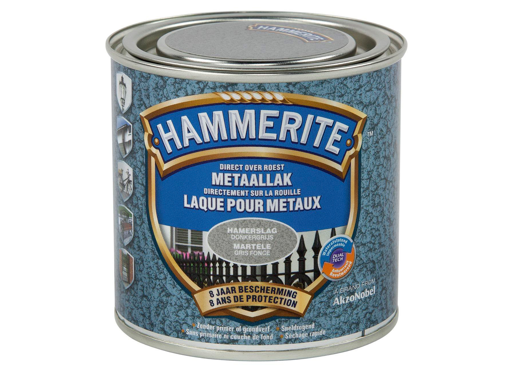 HAMMERITE HAMERSLAGLAK DONKERGRIJS 250ML