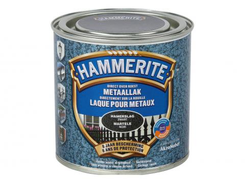 HAMMERITE HAMERSLAGLAK ZWART 250ML