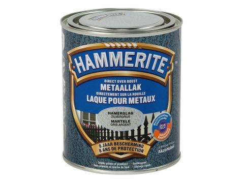 HAMMERITE LAQUE POUR METAUX MARTELEE GRIS ARGENT 750ML