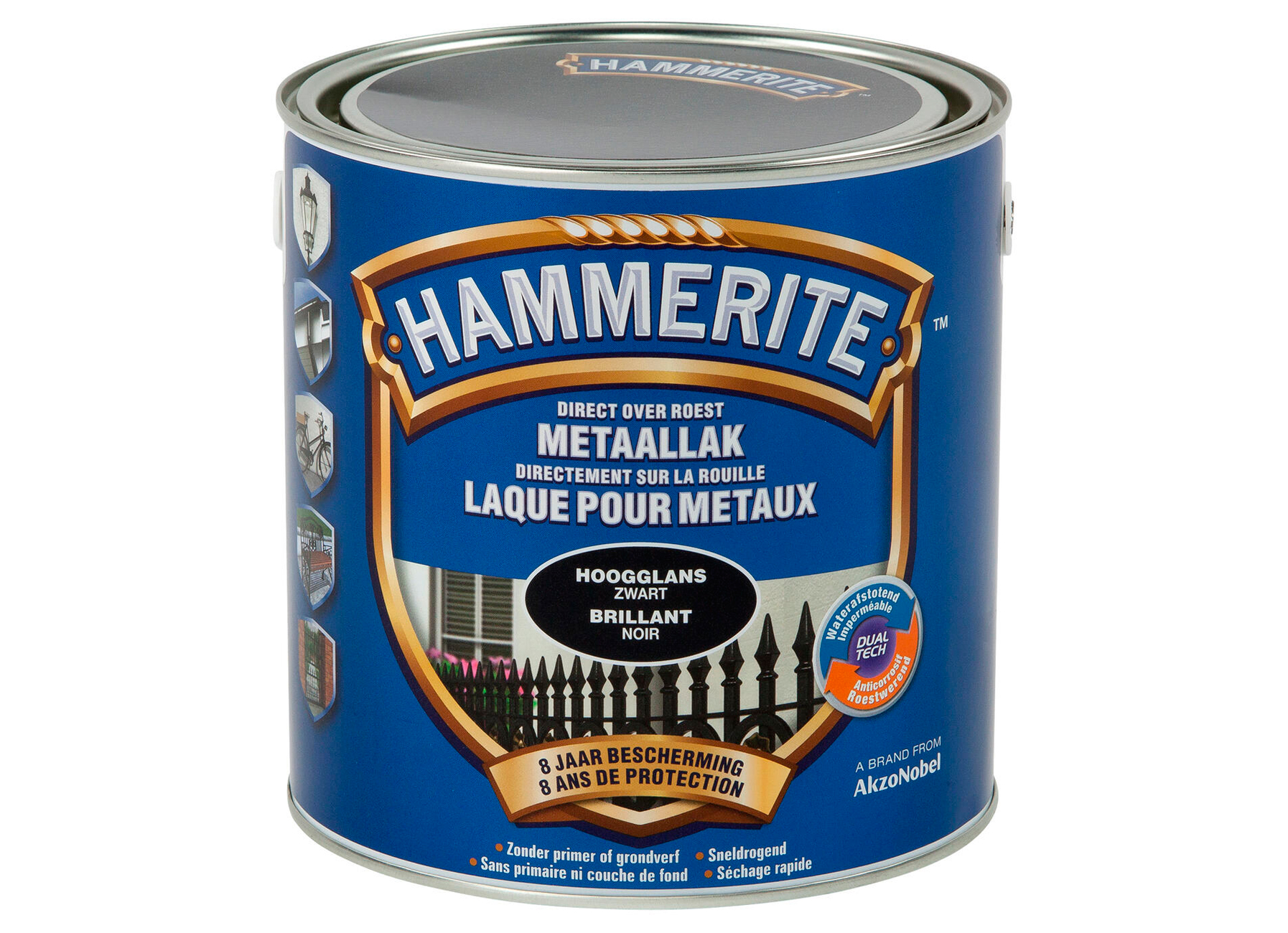 HAMMERITE HOOGGLANSLAK ZWART 2,5L