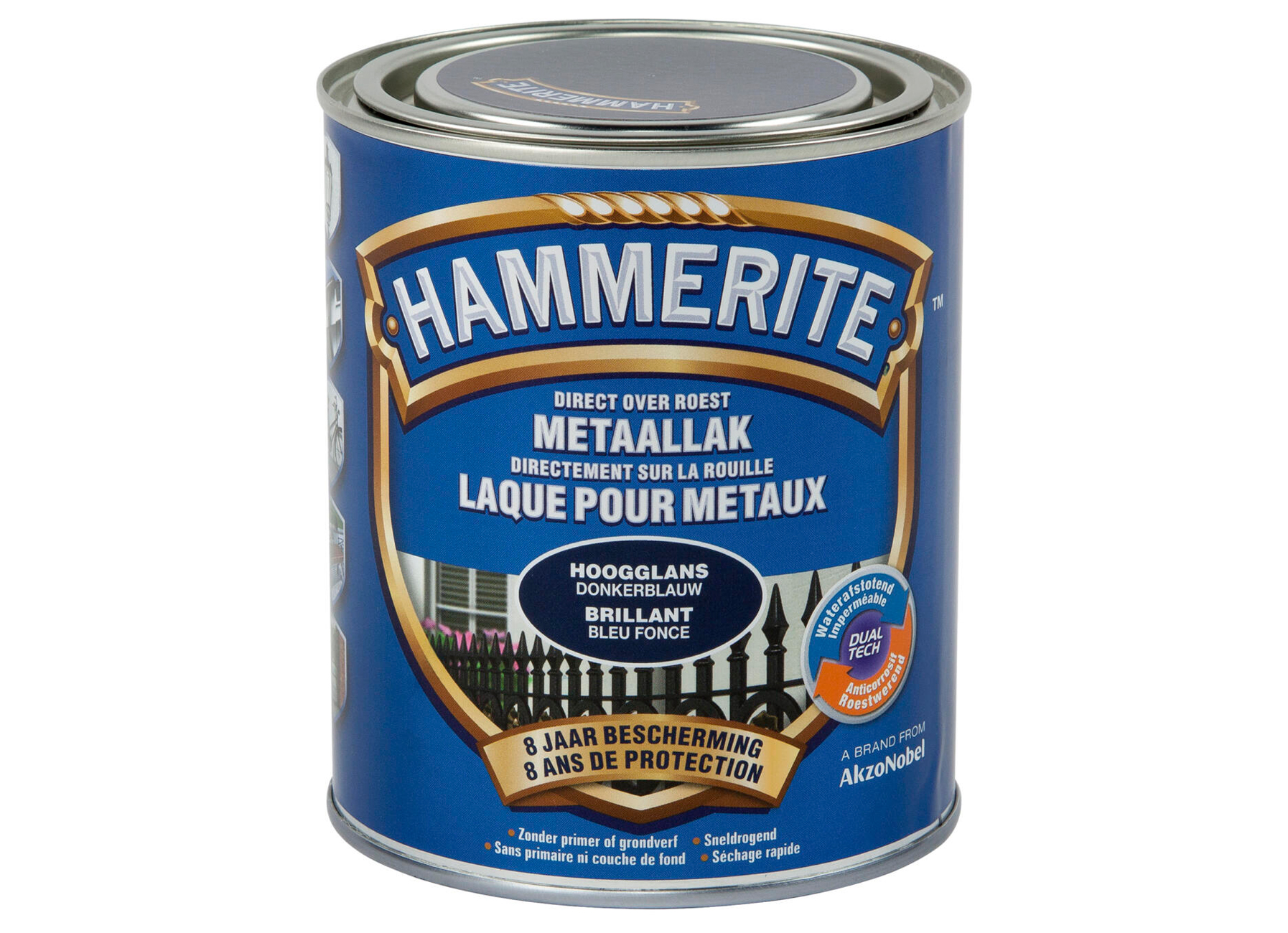 HAMMERITE HOOGGLANSLAK GEBROKEN DONKERBLAUW 750ML