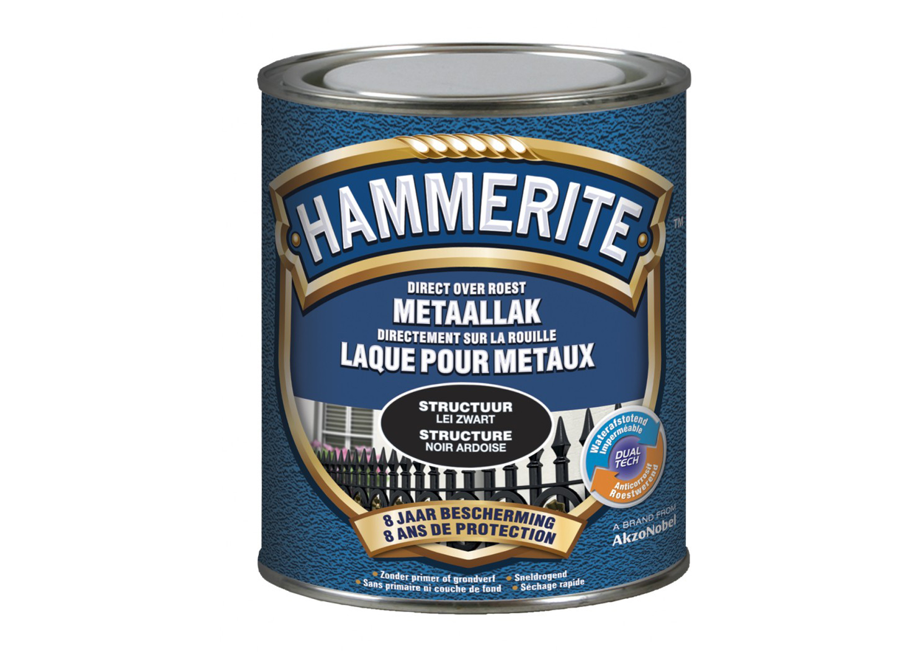 HAMMERITE LAQUE SATINEE POUR METAUX NOIR 2,5L