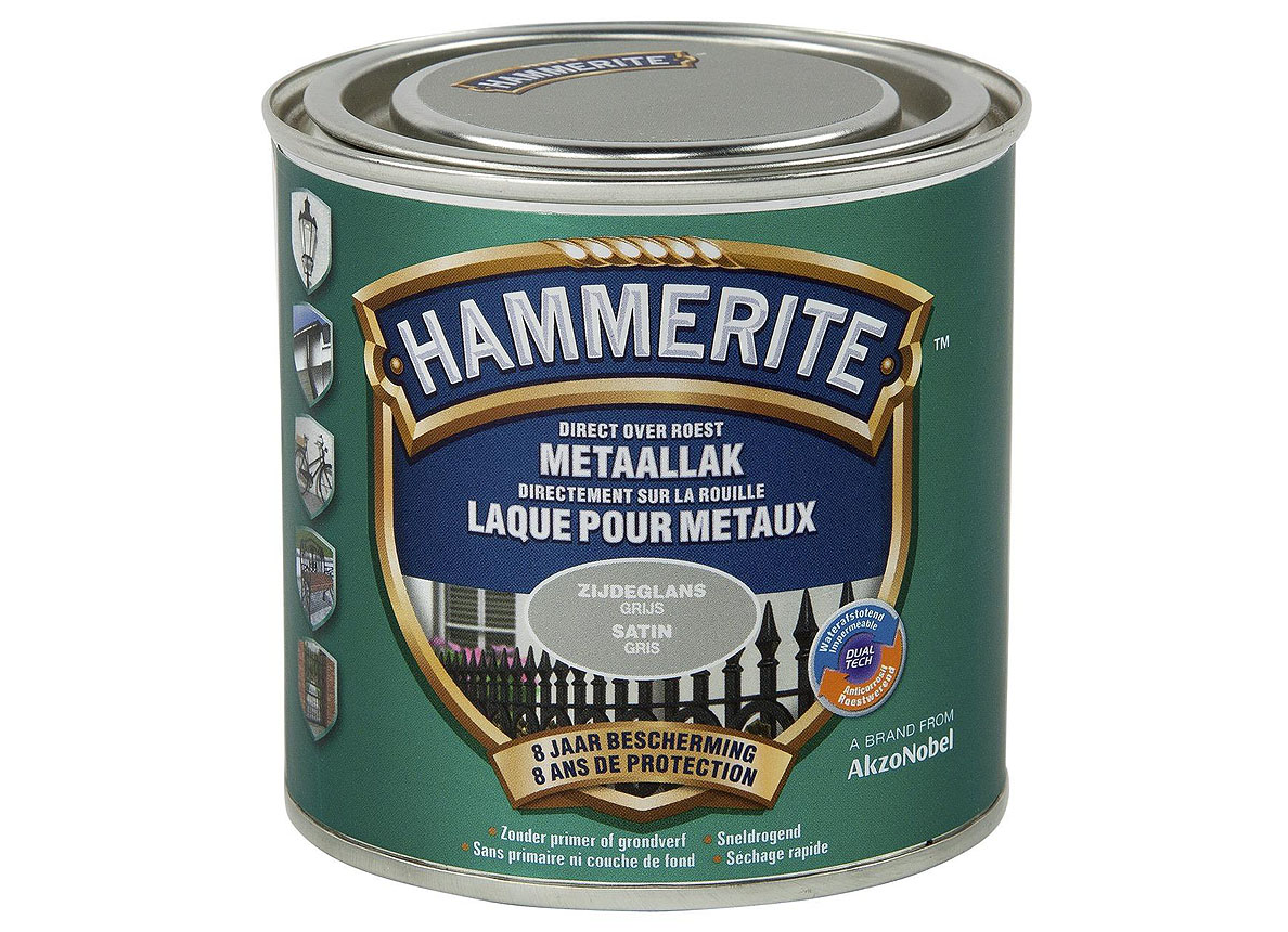 HAMMERITE LAQUE SATINEE POUR METAUX GRIS 250ML