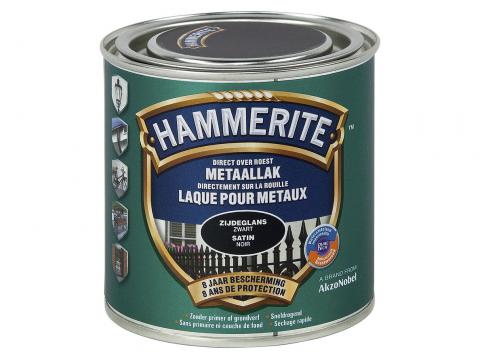 HAMMERITE LAQUE SATINEE POUR METAUX NOIR 250ML