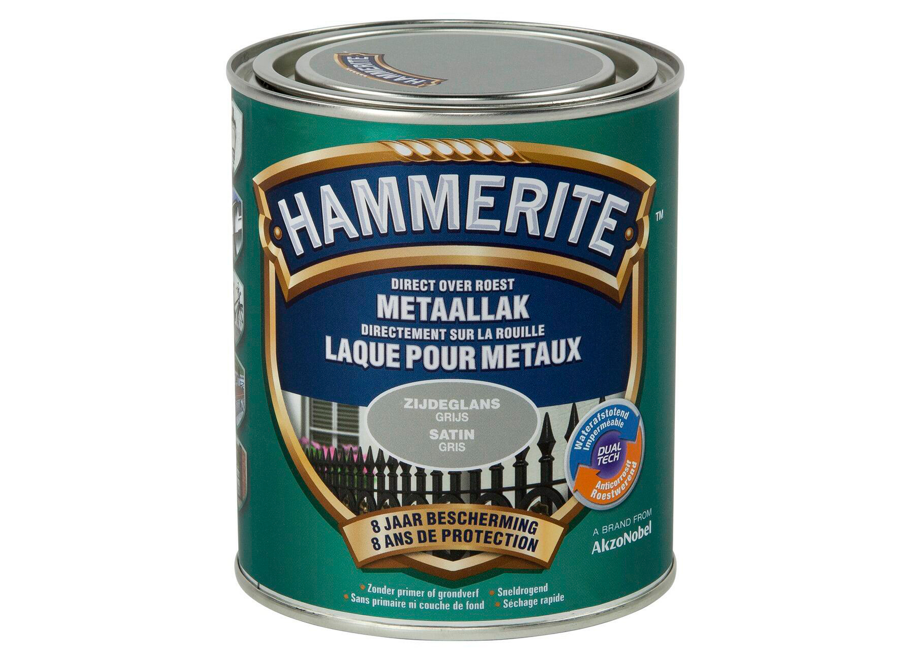 HAMMERITE LAQUE SATINEE POUR METAUX GRIS 750ML