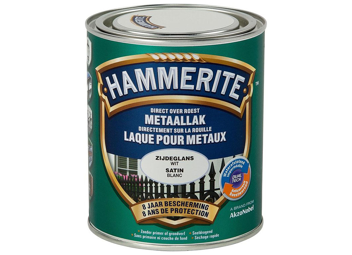 HAMMERITE LAQUE SATINEE POUR METAUX BLANC 750ML