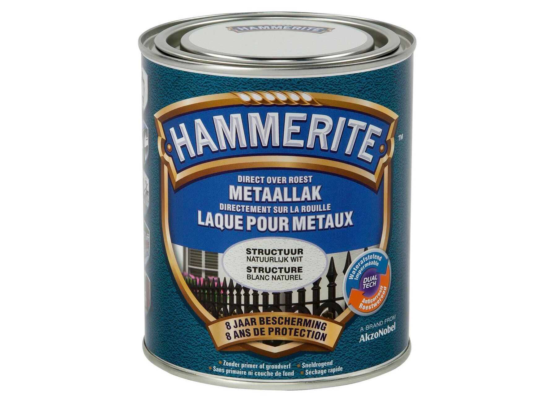 HAMMERITE STRUCTUURMAT LAK NATUURLIJK WIT 750ML