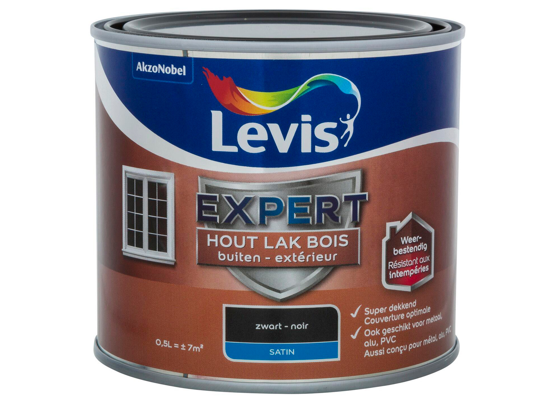 LAK EXPERT BUITEN SATIN - ZWART 7900 0,5L