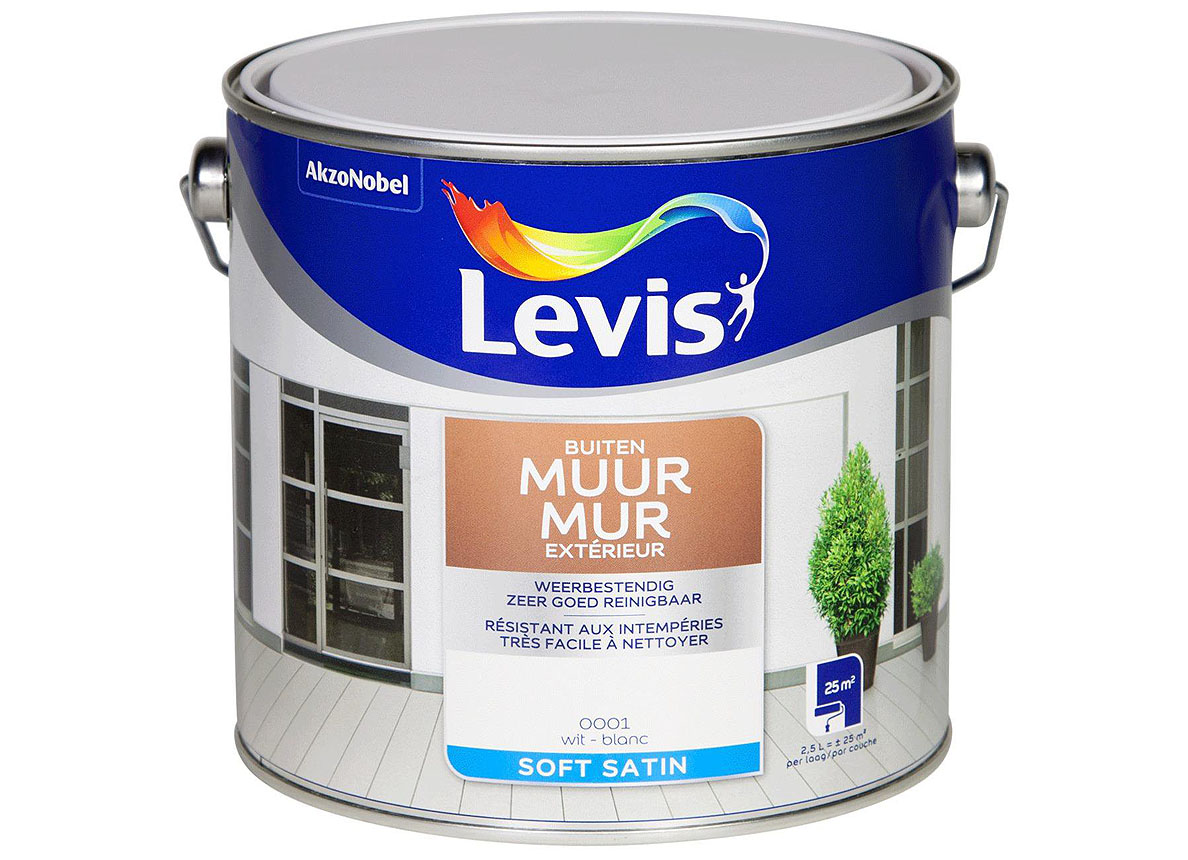 LEVIS MUUR BUITEN SATIN - WIT 0001 2,5L