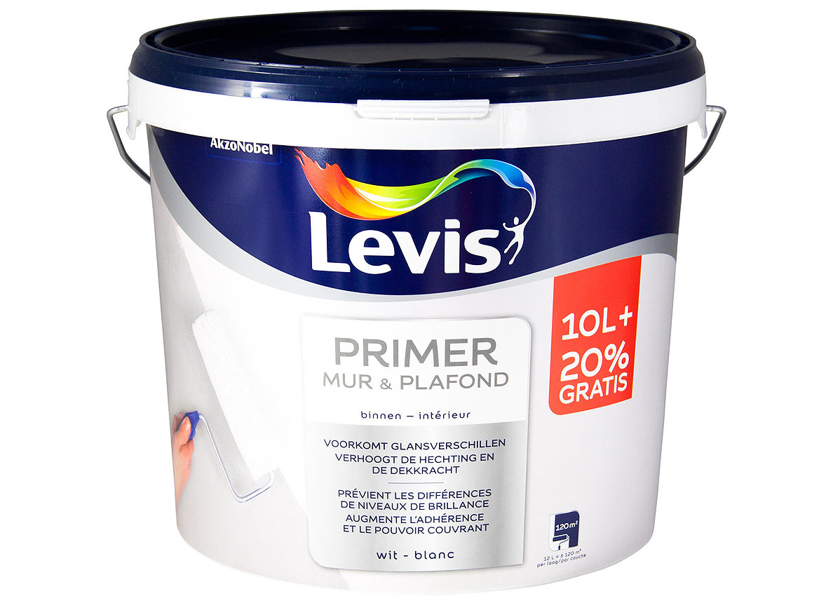 LEVIS PRIMER MUR & PLAFOND  BLANC 10+2L