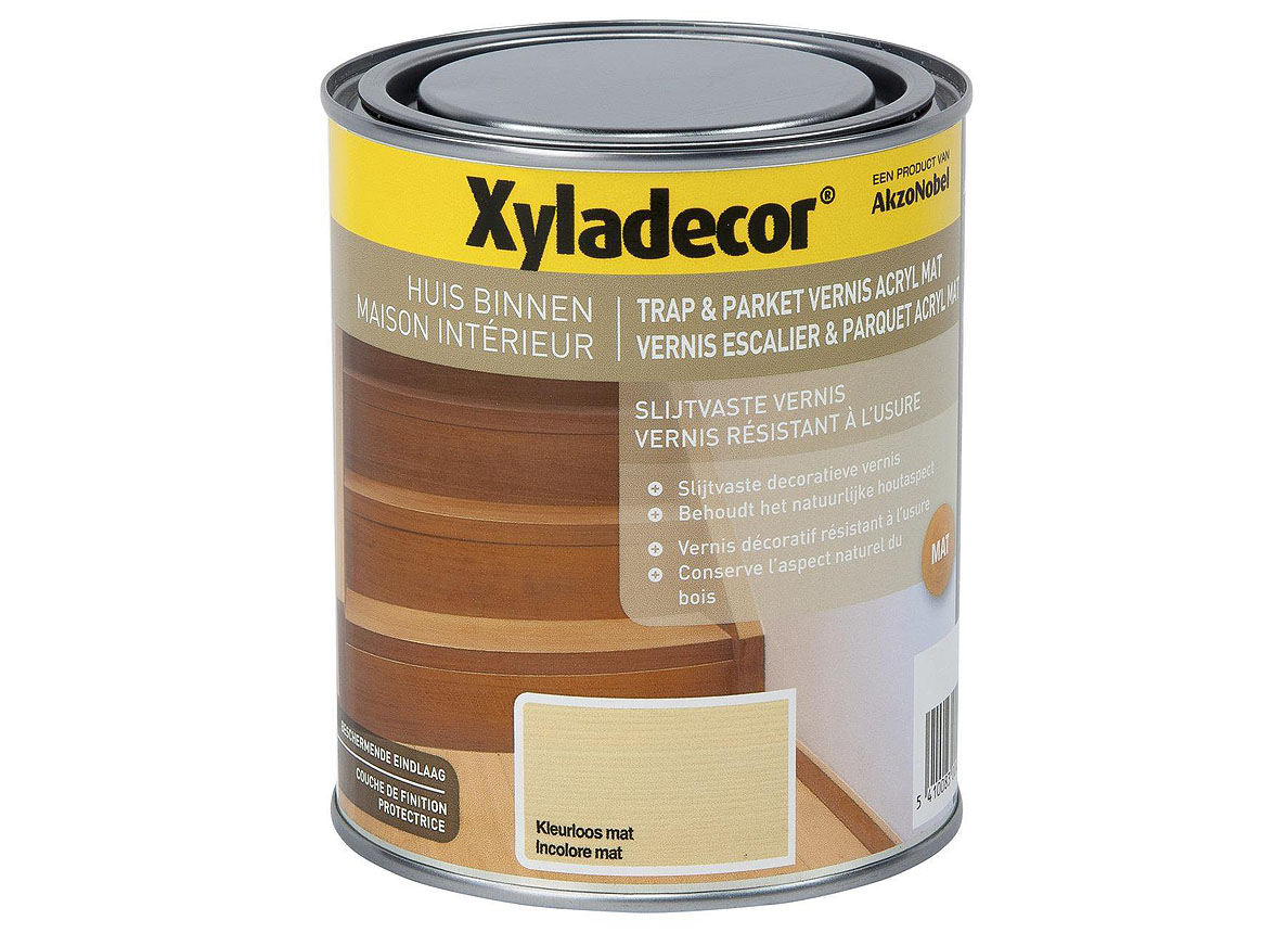  XYLADECOR VERNIS ESCALIER ET PARQUET ACRYL MAT INCOLORE 0.75L