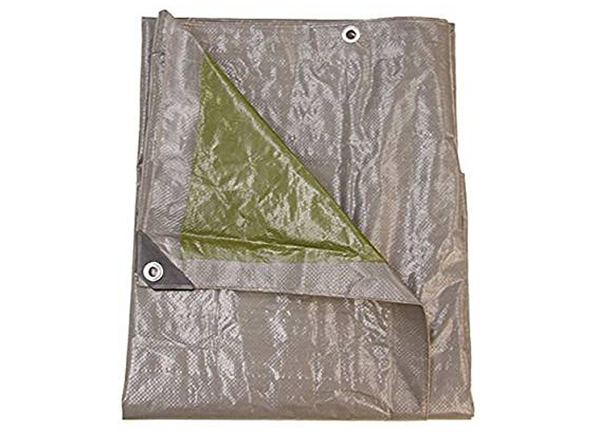 AFDEKZEIL PE GRIJS/GROEN 140GR 5X8M