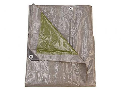 AFDEKZEIL PE GRIJS/GROEN 140GR 6X4M