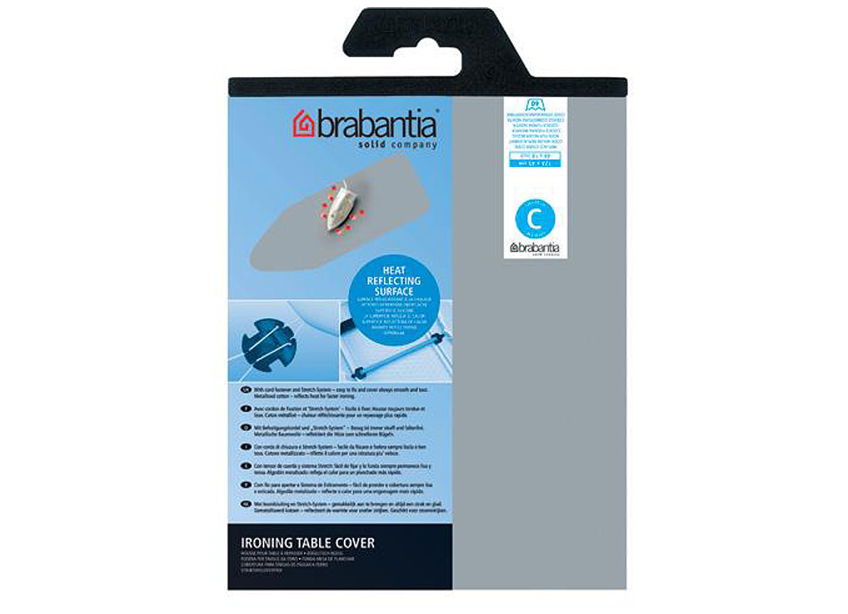 BRABANTIA STRIJKPLANKHOES C 124X45CM METALLIC BOVENLAAG