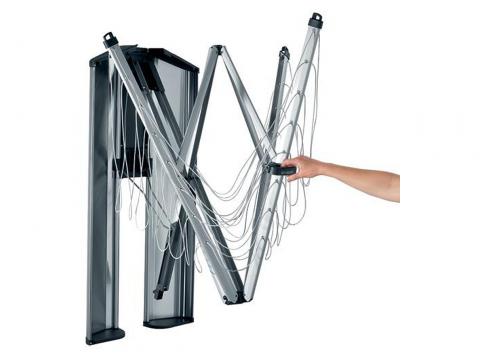 SECHOIR CIRCULAIRE WALLFIX AVEC BOX DE PROTECTION ARGENT/MATT STEEL