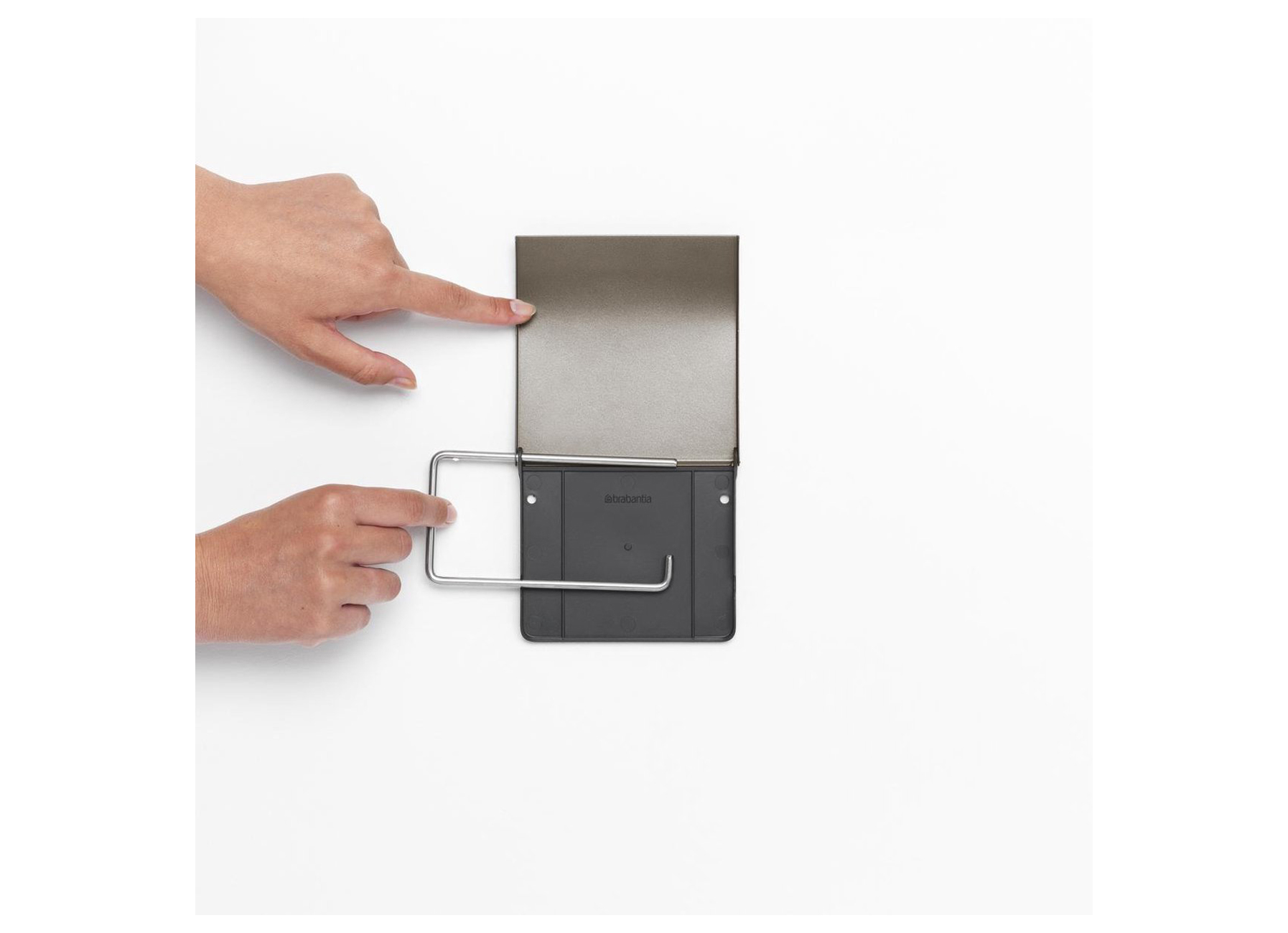 BRABANTIA RENEW TOILETROLHOUDER MET KLEP PLATINUM