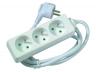Stekkerdoos 3-voudig met penaarde, snoer 1,5 m, wit