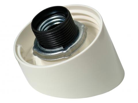 DOUILLE E27 INCLINE BLANC AVEC BORD