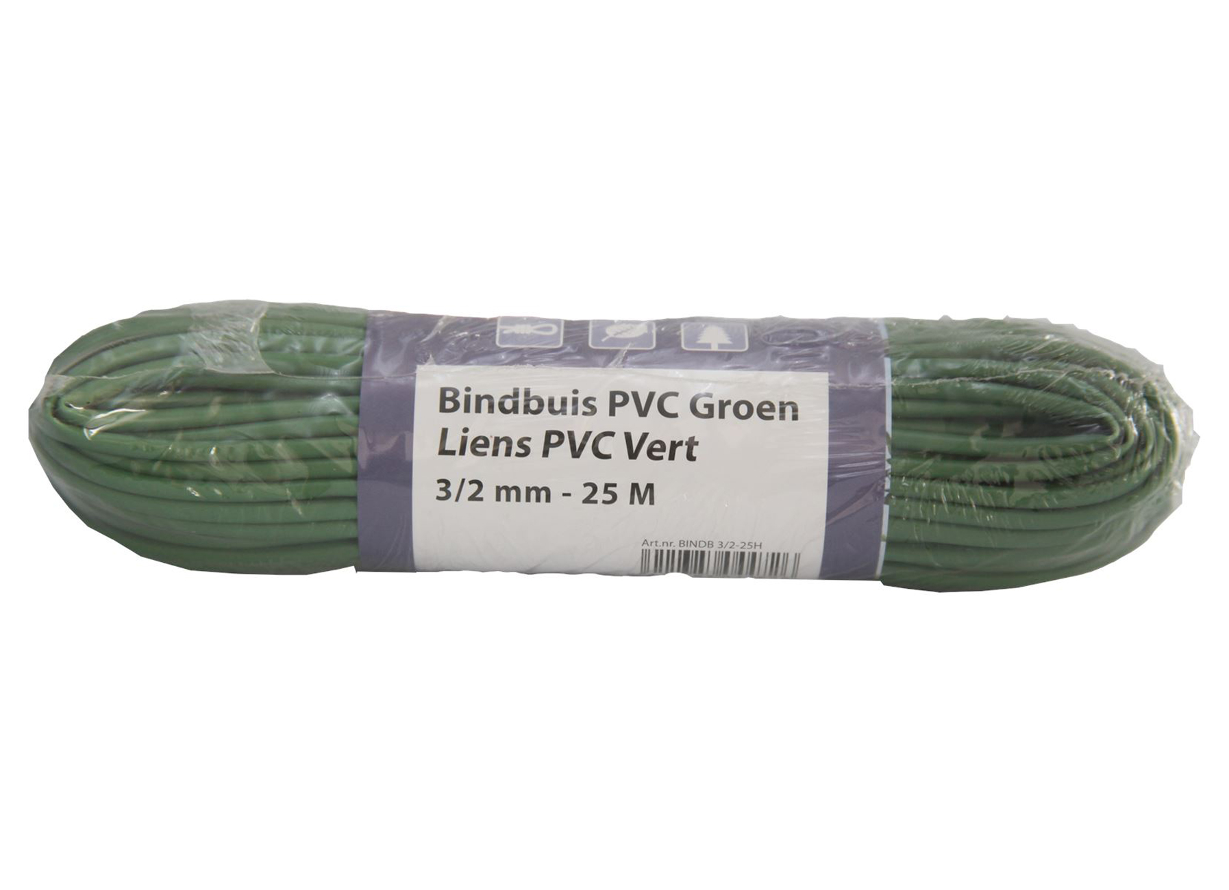 BINDBUIS PVC GROEN 3/2MM OP STRENG 25M