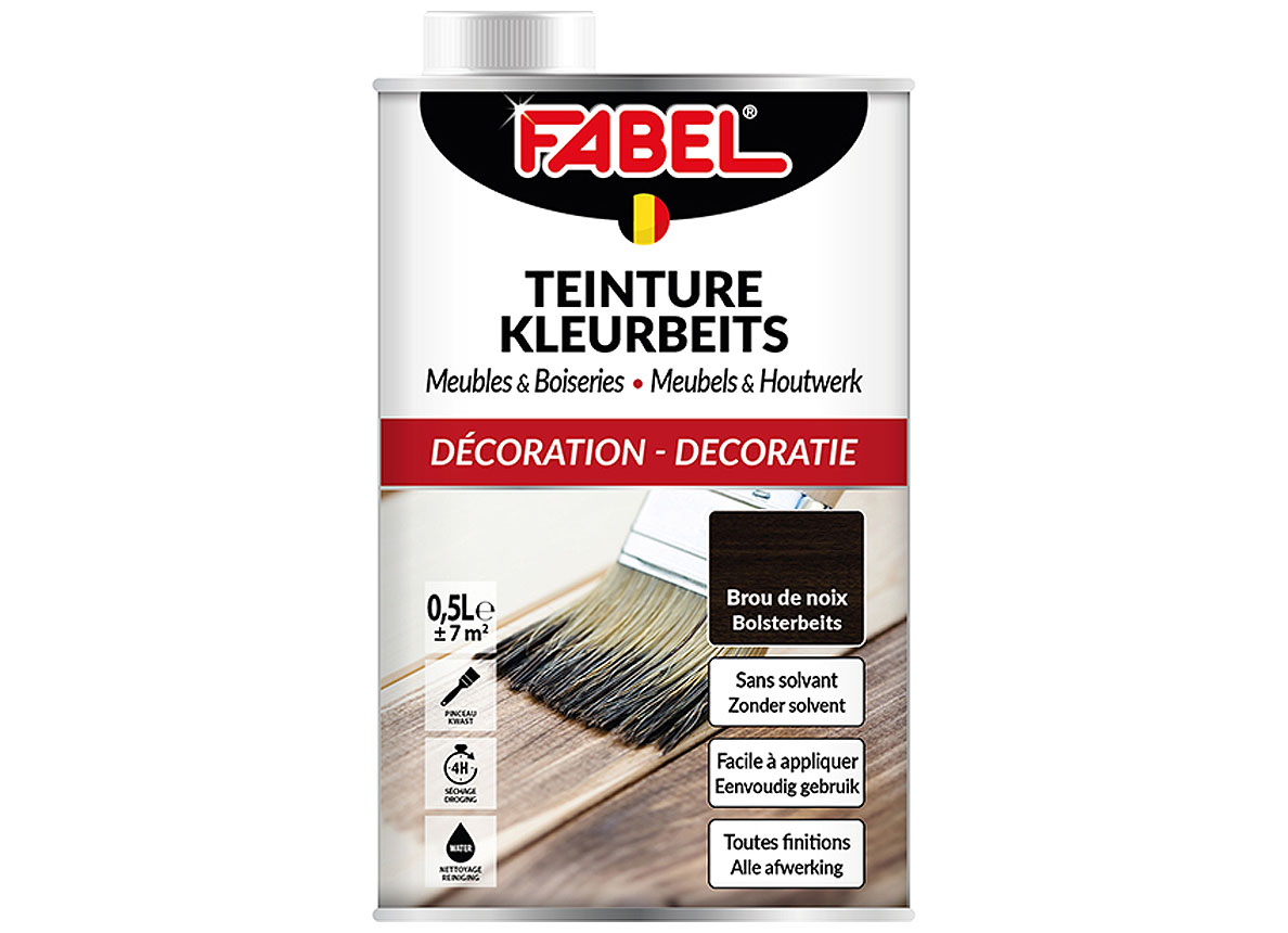 FABEL TEINTURE POUR BOIS BROU DE NOIX 500ML