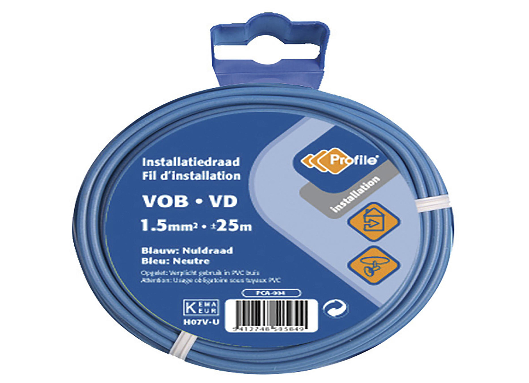 VOB KABEL 1.5MM2 BLAUW 25M