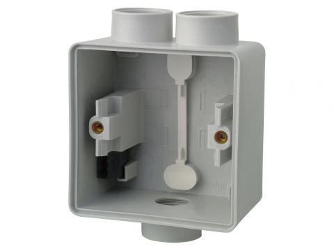 NIKO HYDRO BOITIER DOUBLE EN SAILLIE VERTICAL 2+1 ENTREES M20 GRIS