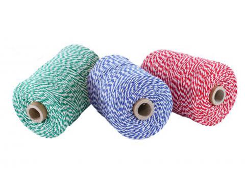 CORDE DE COTON TORSADE BICOLORE 100G L=125M