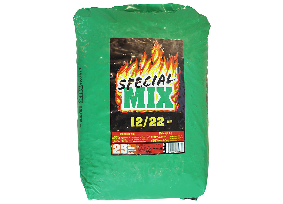 BRIQUETTES DE CHARBON MIX SPECIAL 12/22 VERT - 25KG